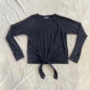 Happy Days Long Sleeve Front Tie Top